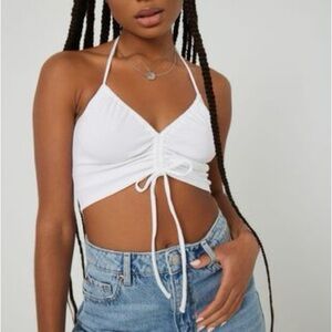 GARAGE | White Scrunch Tank Top Size Medium